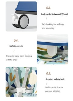 Arabest Baby High Chair, Baby Feeding Chair, Toddler Chair, Snack High Chair Seat Toddler Booster Furniture Detachable Double Tray Non-Slip Feet Adjustable Legs  - Image 3