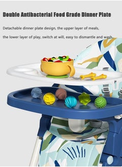 Arabest Baby High Chair, Baby Feeding Chair, Toddler Chair, Snack High Chair Seat Toddler Booster Furniture Detachable Double Tray Non-Slip Feet Adjustable Legs  - Image 4