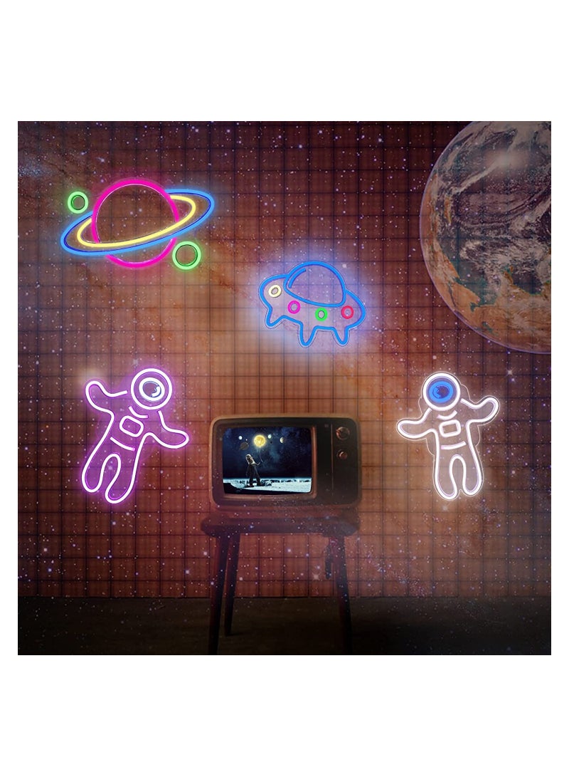 Planet LED Neon Sign Saturn Neon Lights for Bedroom USB Powered with Switch 16x11'' Aesthetic Cool Stuff Gaming Room Wall Decor Alien Birthday Gifts for Boys Girls - Image 4