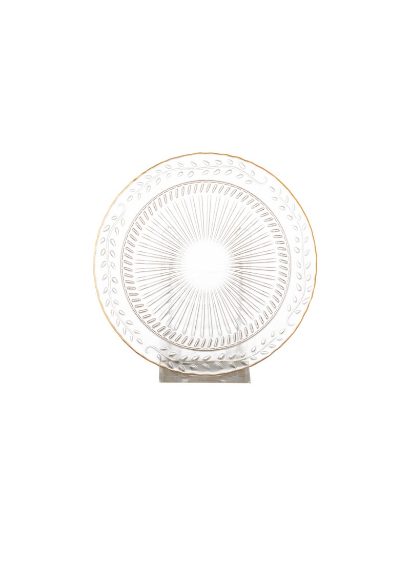 Dania A set of 6 pieces glass dessert plates with a metal stand Clear 15 cm  - Image 4
