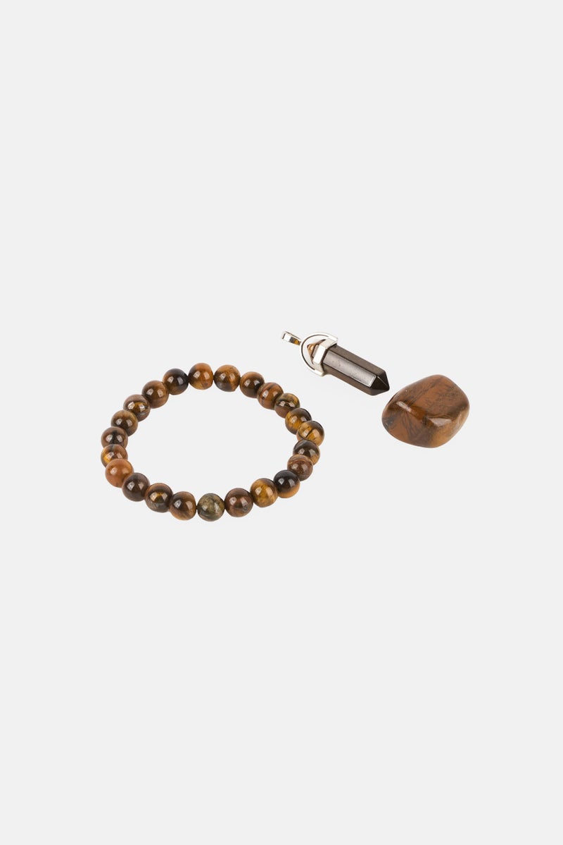 Muy Mucho Women Fashion Protection Bracelet Set, Brown  - Image 3