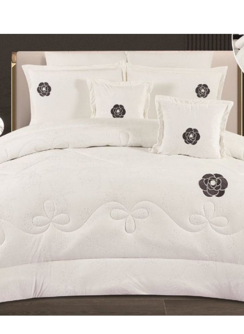SMART HOME Winter double bed sheet 5 pieces embroidered double-sided system velvet face and fur face, single size 180x240 cm, the sheet fits a bed size 120X200 cm  - Image 3