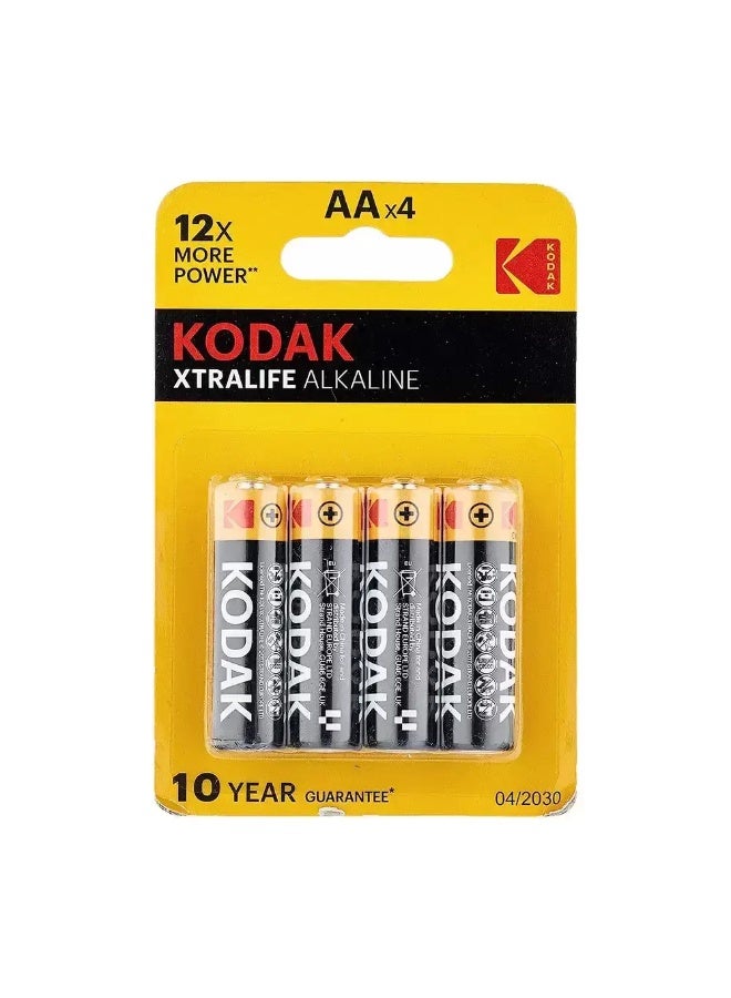 Kodak Xtralife Alkaline AA 1.5V Battery- Pack of 4 Pcs