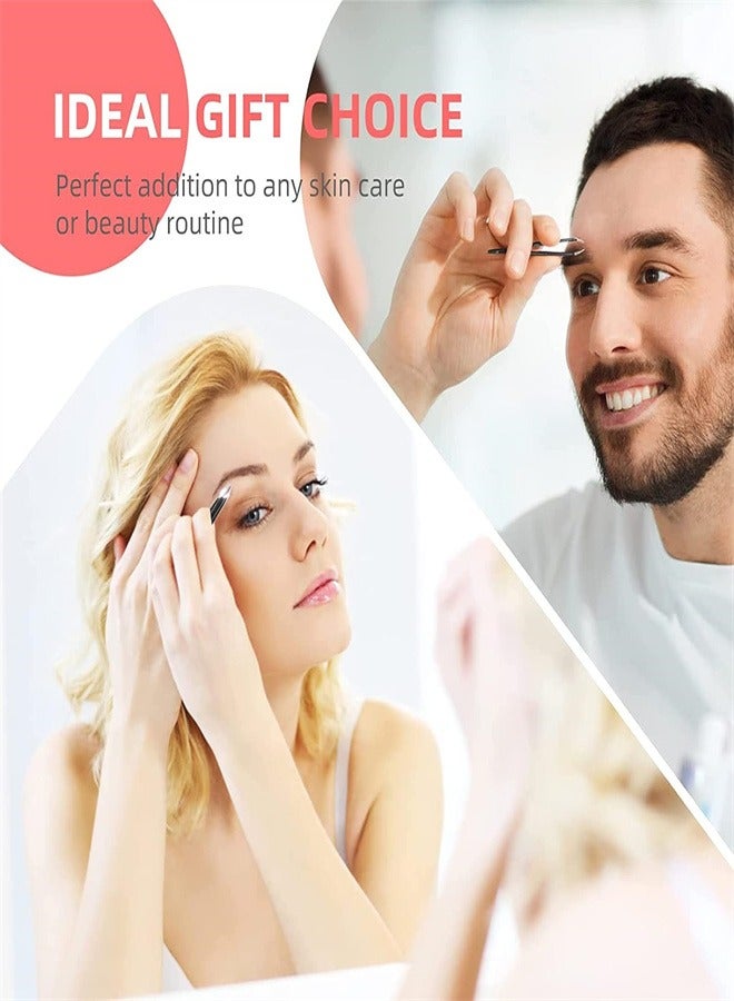 طقم ملاقط، 6 قطع ملاقط احترافية من الفولاذ المقاوم للصدأ، طقم ملاقط حواجب مع علبة لشعر الوجه النامي تحت الجلد، أداة تجميل يومية، أسود - Image 5