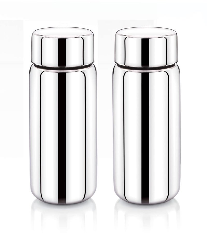 Expresso Stainless Steel Single wall Water Bottle, For storing Milk/Tea/Coffee/Buttermilk/Juice 200ml, Pack of 2, Silver - Image 1