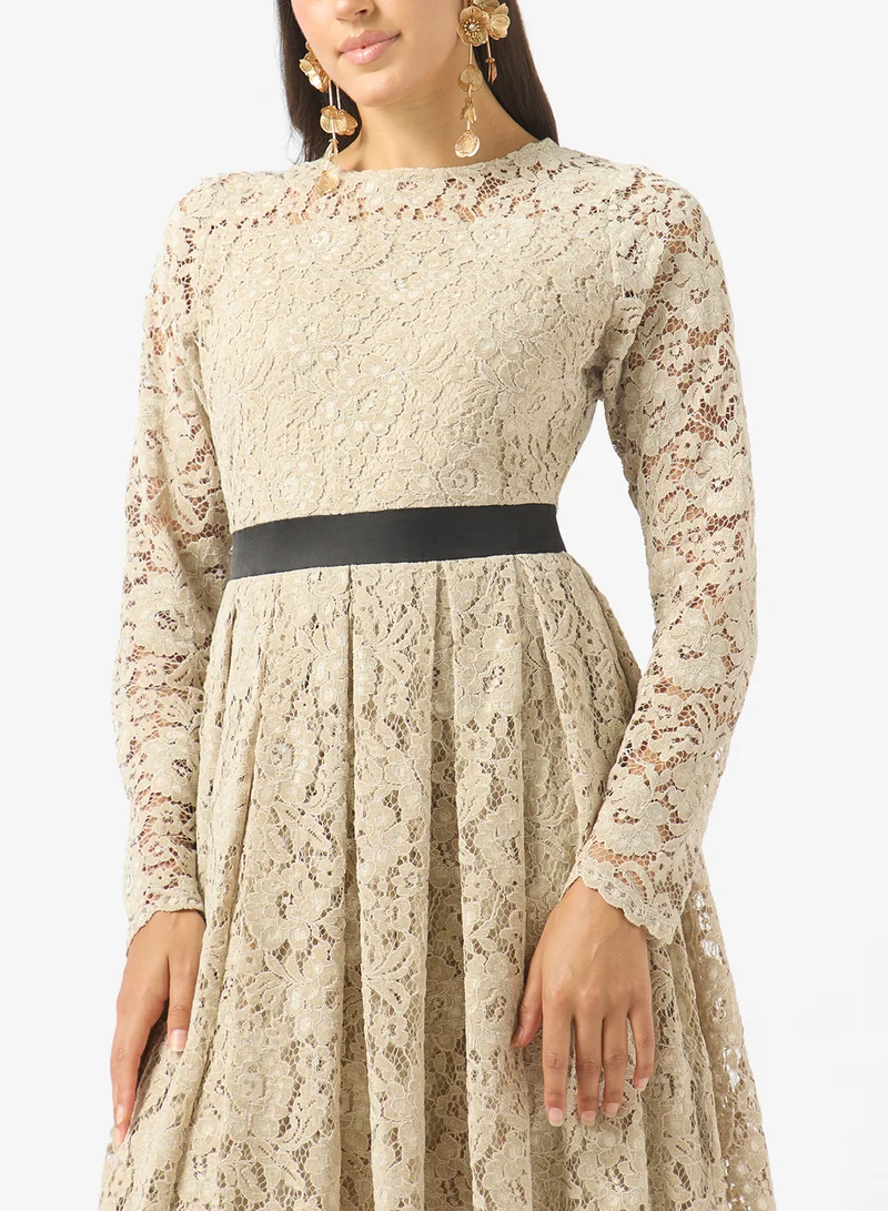 Golden Apple  Solid Lace Arabian Dress for Women | Best Price UAE