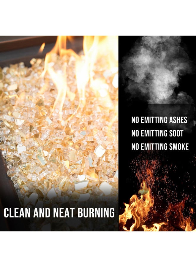 Skyflame High Luster 10-Pound Fire Glass Fire Pit Fireplace Landscaping, 1/4 inch Gold Reflective - Image 2