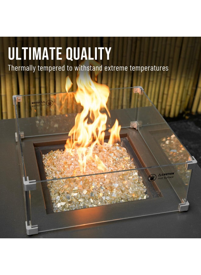 Skyflame High Luster 10-Pound Fire Glass Fire Pit Fireplace Landscaping, 1/4 inch Gold Reflective - Image 3