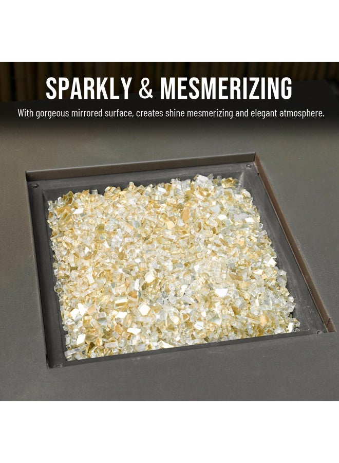 Skyflame High Luster 10-Pound Fire Glass Fire Pit Fireplace Landscaping, 1/4 inch Gold Reflective - Image 4