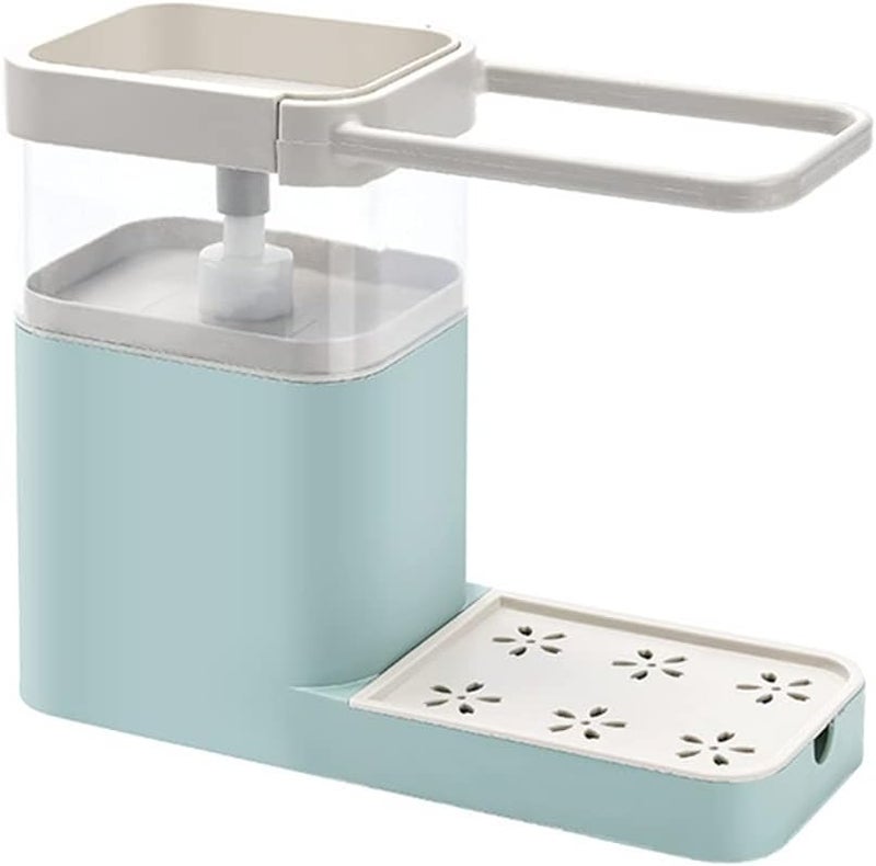 ويوبلز موزع صابون لحوض المطبخ، رف تخزين متعدد الوظائف، صندوق سائل أوتوماتيكي قابل للتفريغ (أخضر) - Image 1