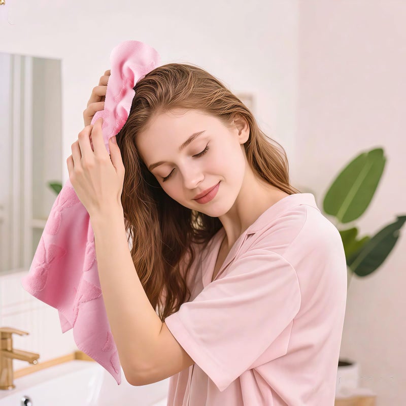 NZNDB 4 Pack Cotton Towel Set, Pink Soft Bathroom Bow Towel Set, Contains 2 Hand Towels 14x30in & 2 Wash Coths 14x14in, Highly Absorbent & Lightweight, Preppy Bath Decor Wedding Gift - Image 3