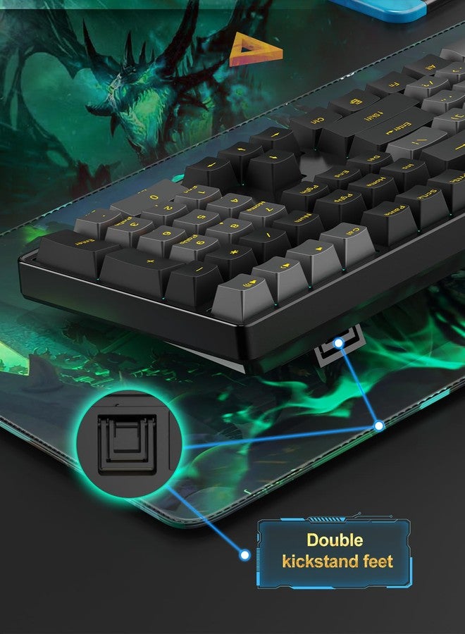 NPET CR108 108 Key RGB Gaming Mechanical Keyboard with Hot Swappable Linear Red Switches, 4 Custom Hotkeys, Anti-Ghosting and Per Key Backlit, Full Size Wired Keyboard for PC(Black) - Image 3
