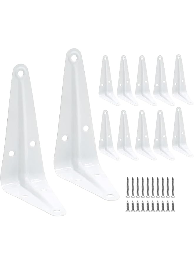 The Bros Floating Shelf Brackets, 12 Pcs Wall Shelf Brackets 4 Inch, Heavy Duty L Bracket Corner Brace Support, Metal Joint Angle Bracket for Hanging, Floating Shelves Bracket for Shelf with Screws - Image 1