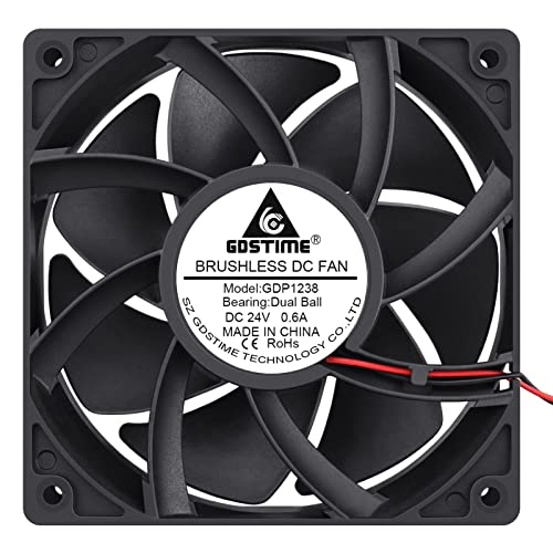 GDSTIME High Airflow 24V 120mm x 120mm x 38mm Dual Ball Bearing 5 Inch Brushless Cooling Fan - Image 1
