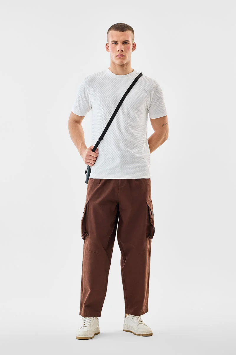 SNITCH Textured Stretch Regular Fit T-Shirt