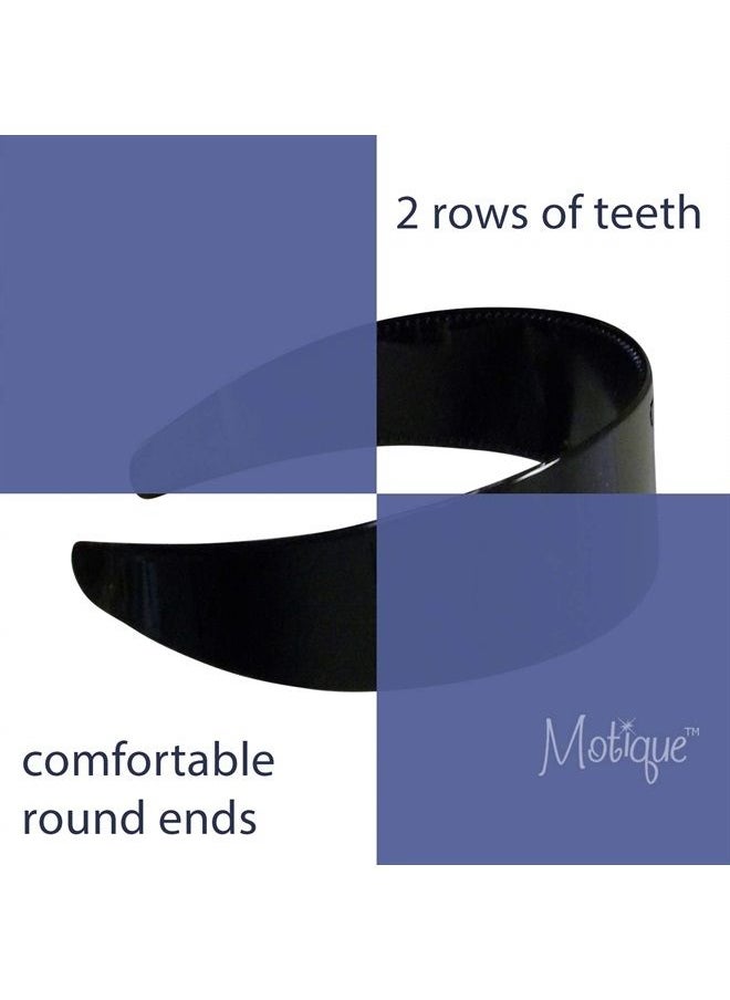 Motique Accessories 2 Inch Hard Plastic Headband with Teeth Women and Girls wide Hair band (Black)  - Image 3