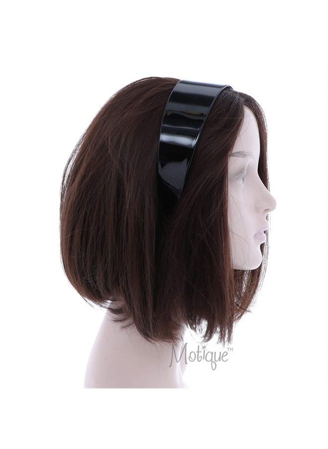 Motique Accessories 2 Inch Hard Plastic Headband with Teeth Women and Girls wide Hair band (Black)  - Image 2