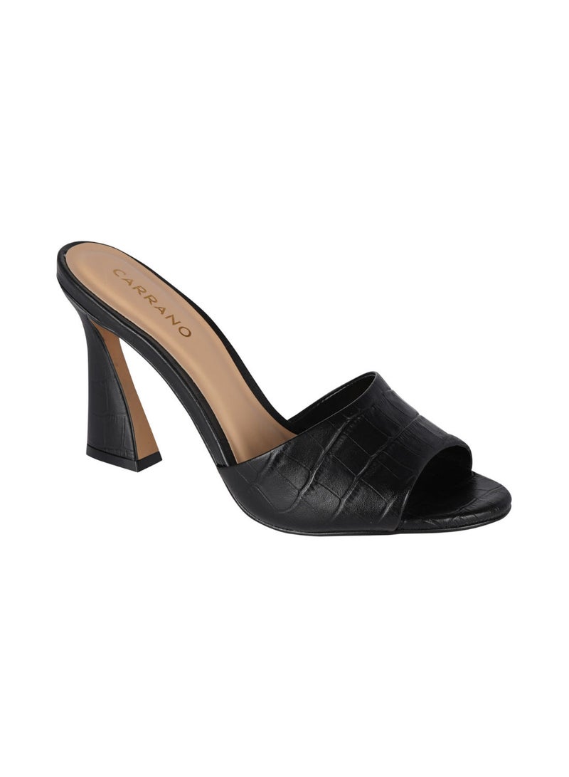 Carrano Ladies Open Mule Classic Leather Fancy High Heel 387002B Cab0302 - Image 1