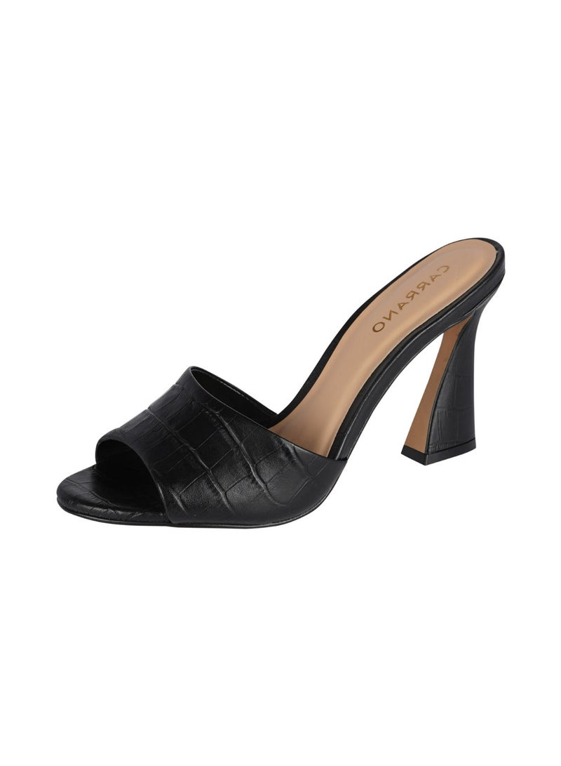 Carrano Ladies Open Mule Classic Leather Fancy High Heel 387002B Cab0302 - Image 3