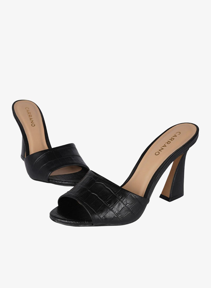 Carrano Ladies Open Mule Classic Leather Fancy High Heel 387002B Cab0302 - Image 2
