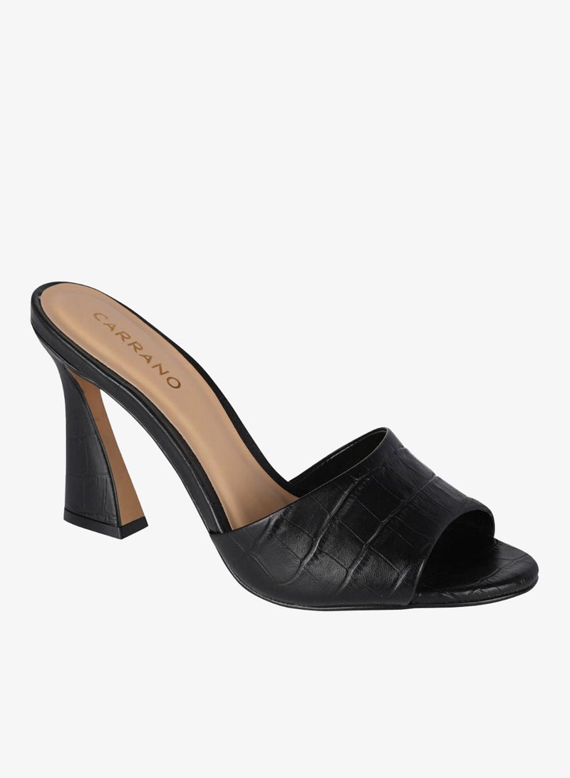 Carrano Ladies Open Mule Classic Leather Fancy High Heel 387002B Cab0302 - Image 1