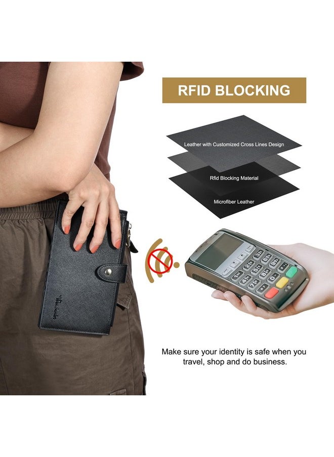 Travelambo - Rfid Wallet Women Large Size Bifold Multi Card Wallet Case With Zipper Pocke Credit Card Holder For Women - Image 1