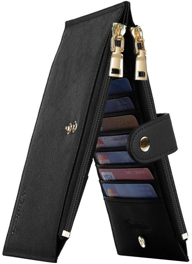 Travelambo - Rfid Wallet Women Large Size Bifold Multi Card Wallet Case With Zipper Pocke Credit Card Holder For Women - Image 1