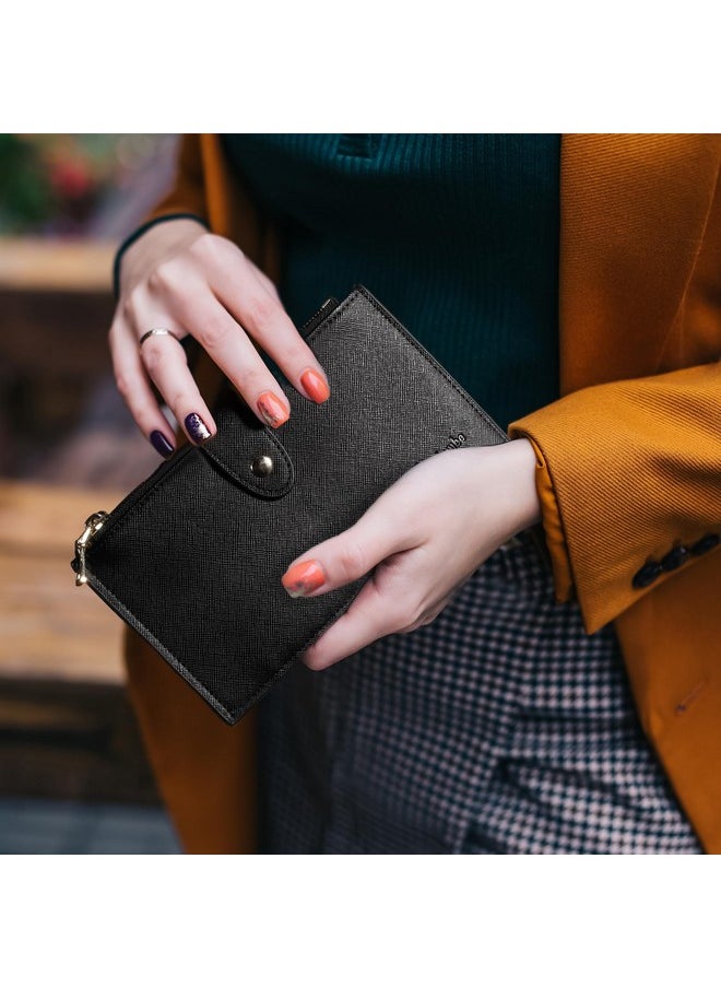 Travelambo - Rfid Wallet Women Large Size Bifold Multi Card Wallet Case With Zipper Pocke Credit Card Holder For Women - Image 1