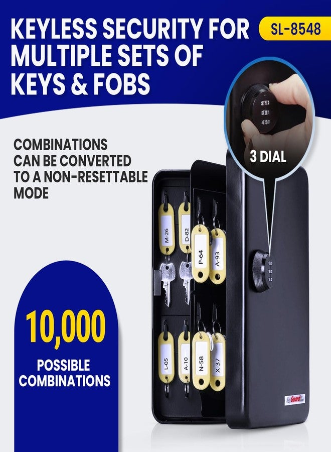 KeyGuard SL-8548 Combination Key Cabinet, 48 Hook, Black Finish - Image 3