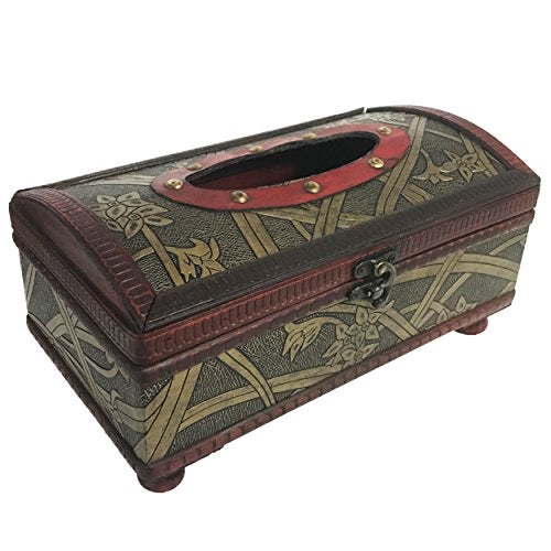 Allgala Antique Wooden Tissue Box Holder-HD90204 - Image 1
