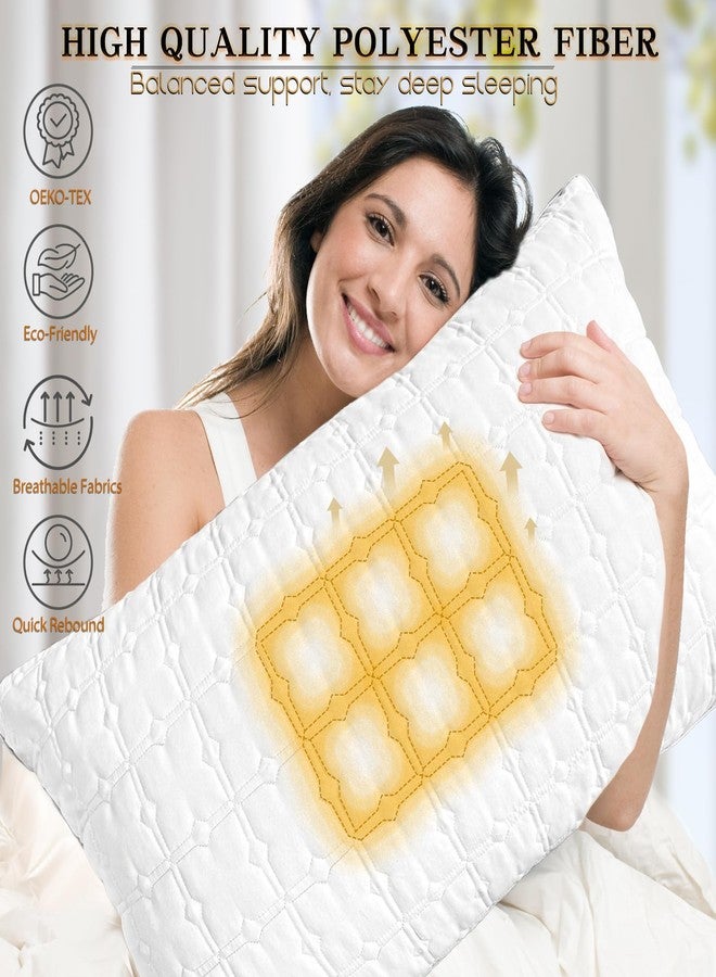 mislili Pillows Standard Size Set of 2, Hotel Quality Gusseted Bed Pillows for Side, Back, Stomach Sleepers, Soft Supportive Gusseted Standard Pillows for Sleeping, Down Alternative Filling - Image 3