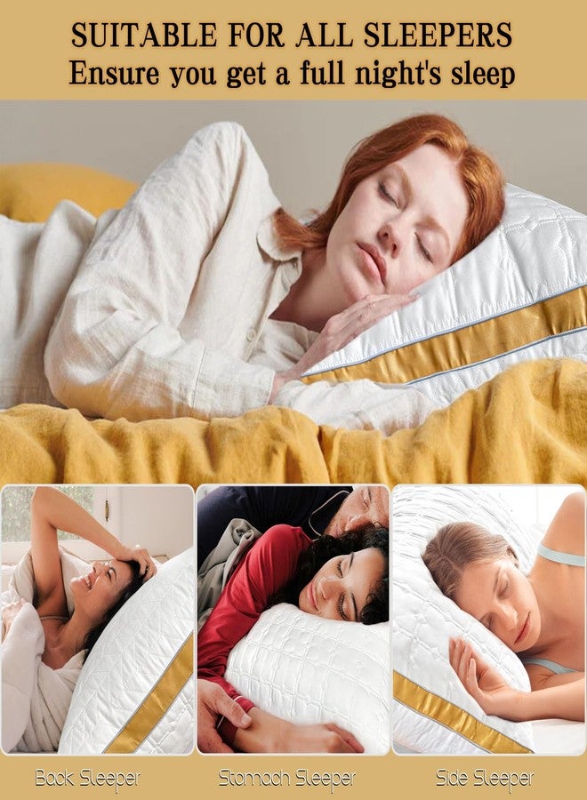 mislili Pillows Standard Size Set of 2, Hotel Quality Gusseted Bed Pillows for Side, Back, Stomach Sleepers, Soft Supportive Gusseted Standard Pillows for Sleeping, Down Alternative Filling - Image 2