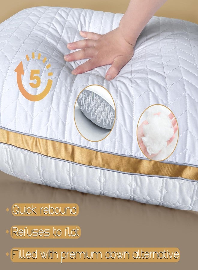mislili Pillows Standard Size Set of 2, Hotel Quality Gusseted Bed Pillows for Side, Back, Stomach Sleepers, Soft Supportive Gusseted Standard Pillows for Sleeping, Down Alternative Filling - Image 5