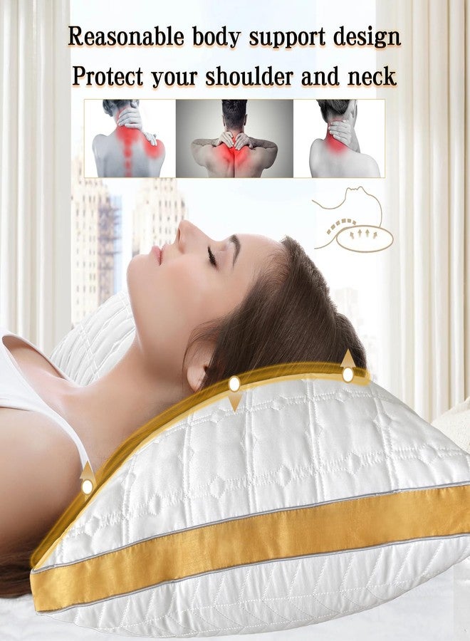 mislili Pillows Standard Size Set of 2, Hotel Quality Gusseted Bed Pillows for Side, Back, Stomach Sleepers, Soft Supportive Gusseted Standard Pillows for Sleeping, Down Alternative Filling - Image 4