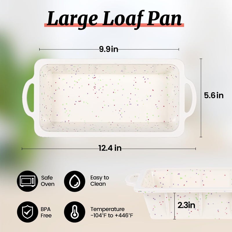 CAKETIME Silicone Bread Loaf Pan, Metal Reinforced Frame Nonstick 10x4.8x2.3 inch Silicone Loaf Pans for Baking Homemade Loaf, Bread, Meatloaf BPA Free 2 Pack - Image 3