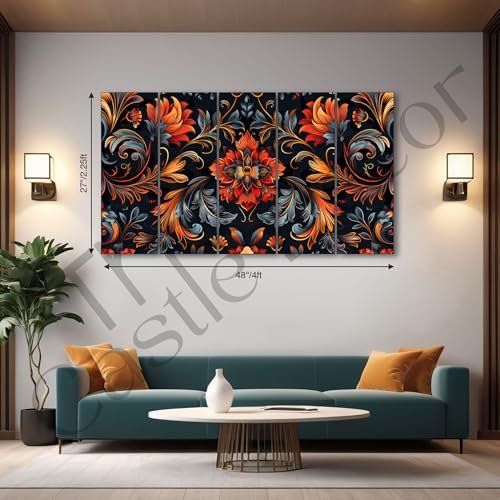 The Castle Decor Flower painting with frame Big Size 27x48 Wall art for living room,Bedroom,Drawing room,Hotels-Wooden Framed-711 - Image 3