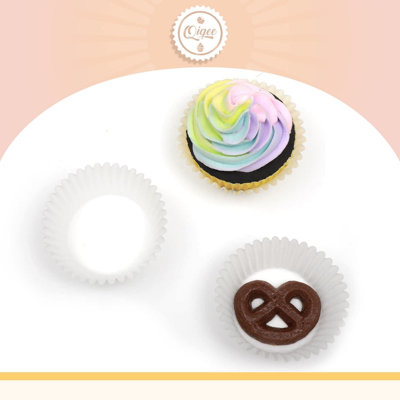 qiqee 300 Count Jumbo Cupcake Liners White Muffin Liners Food Grade Baking Cups Paper No Smellsï¼ˆLarge Sizeï¼‰ - Image 5