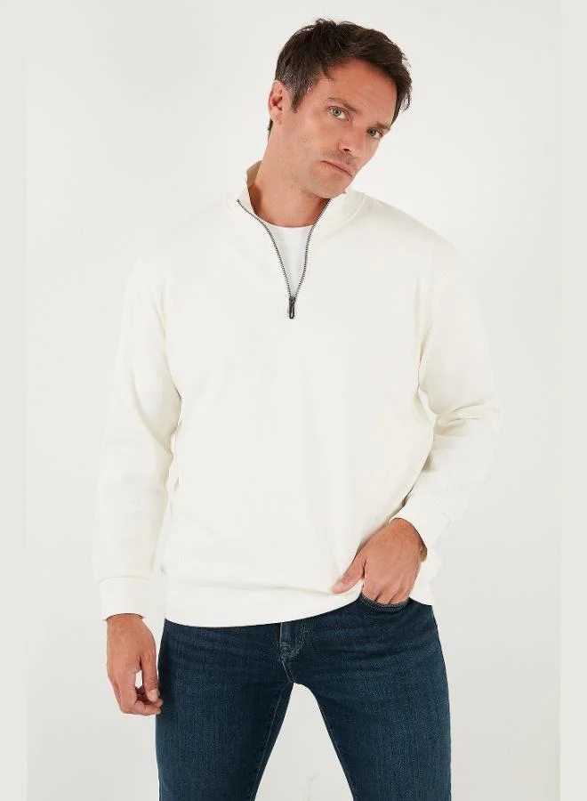 Buratti  Buratti Cotton Regular Fit Half-Zip Stand-Up Collar Sweatshirt Men's SWEAT 5905470 for Men | Best Price UAE