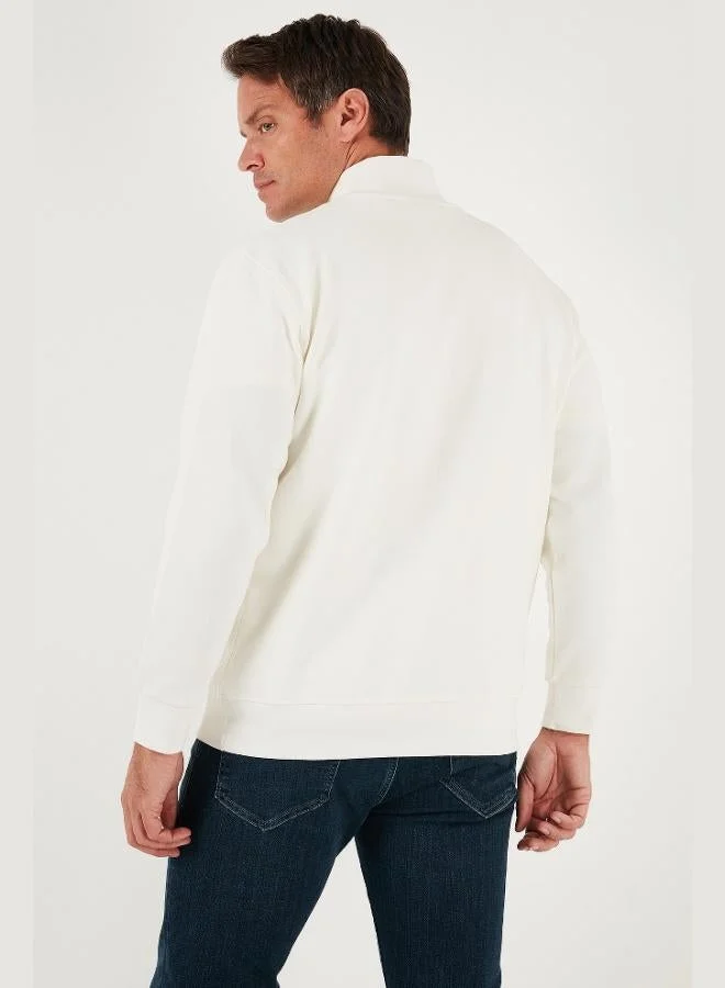 Buratti  Buratti Cotton Regular Fit Half-Zip Stand-Up Collar Sweatshirt Men's SWEAT 5905470 for Men | Best Price UAE