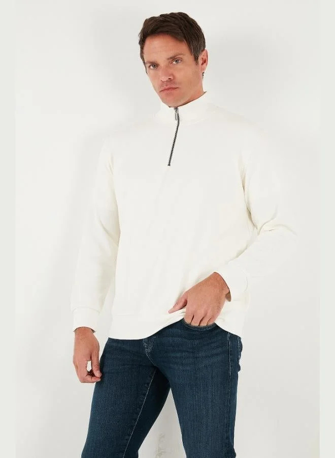 Buratti  Buratti Cotton Regular Fit Half-Zip Stand-Up Collar Sweatshirt Men's SWEAT 5905470 for Men | Best Price UAE