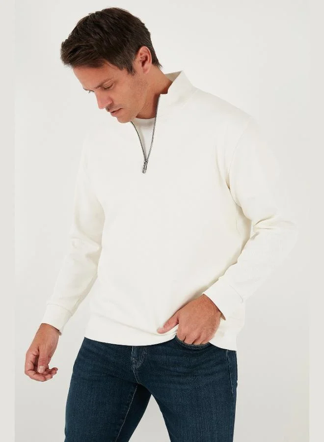 Buratti  Buratti Cotton Regular Fit Half-Zip Stand-Up Collar Sweatshirt Men's SWEAT 5905470 for Men | Best Price UAE