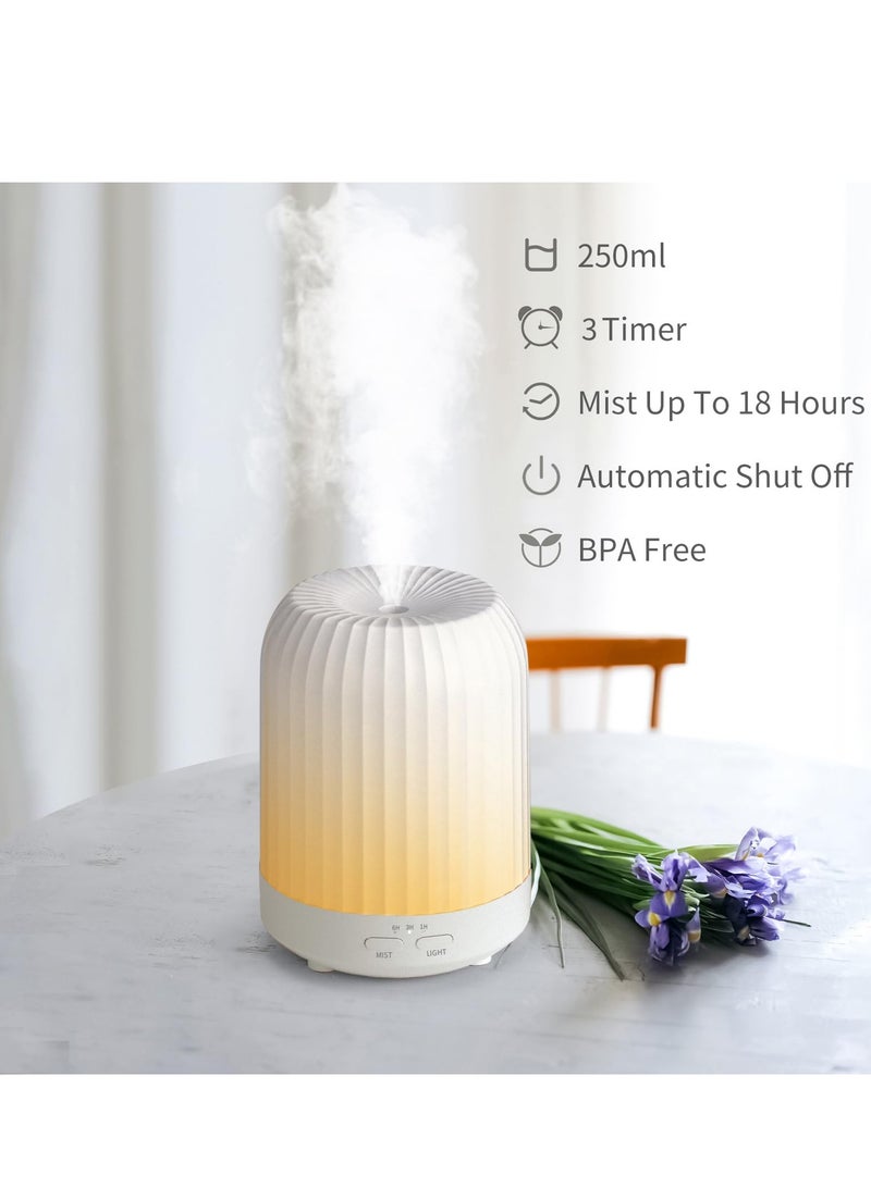 SYOSI ltrasonic Aromatherapy Diffuser Humidifier, 250ML Small Aromatherapy Diffuser with 7 Color Lights, Suitable for Livingroom Bedroom, Home Office (White) - Image 4