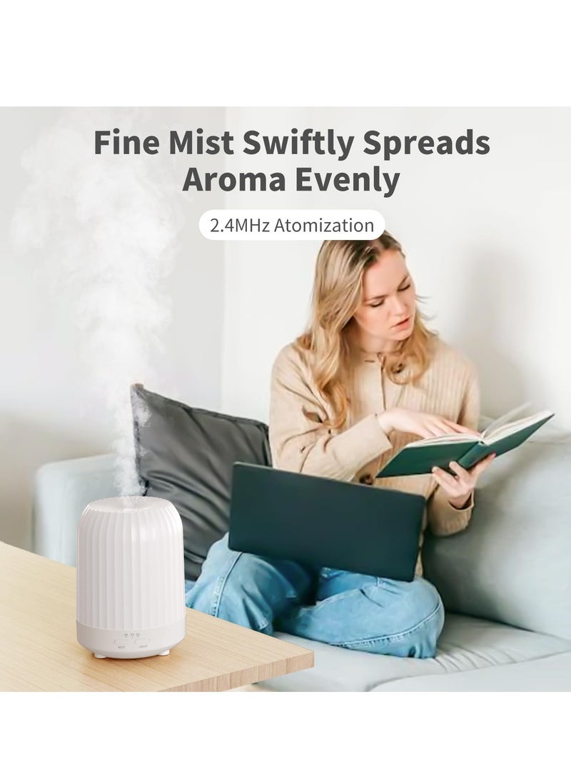 SYOSI ltrasonic Aromatherapy Diffuser Humidifier, 250ML Small Aromatherapy Diffuser with 7 Color Lights, Suitable for Livingroom Bedroom, Home Office (White) - Image 2