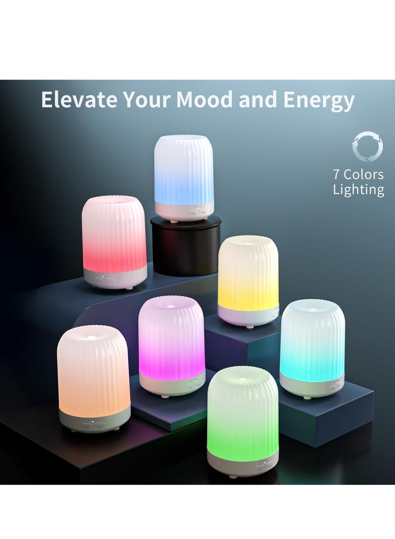 SYOSI ltrasonic Aromatherapy Diffuser Humidifier, 250ML Small Aromatherapy Diffuser with 7 Color Lights, Suitable for Livingroom Bedroom, Home Office (White) - Image 5