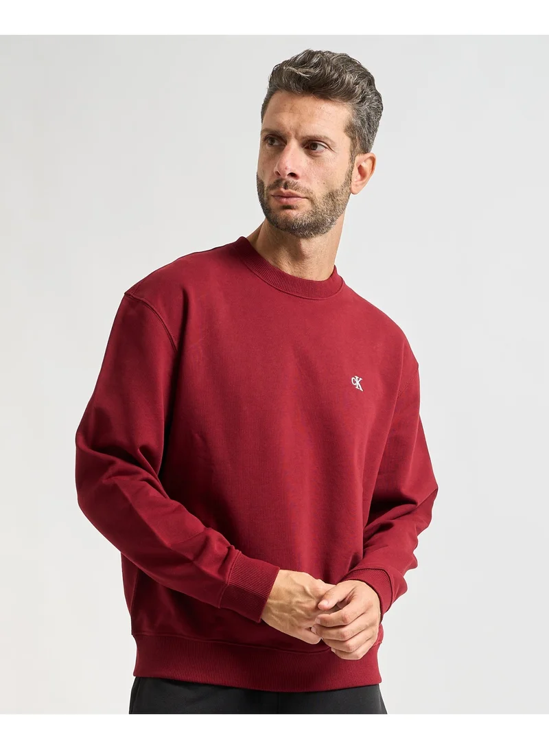 كالفن كلاين جينز سويت شيرت تيري بياقة دائرية بحروف أولى