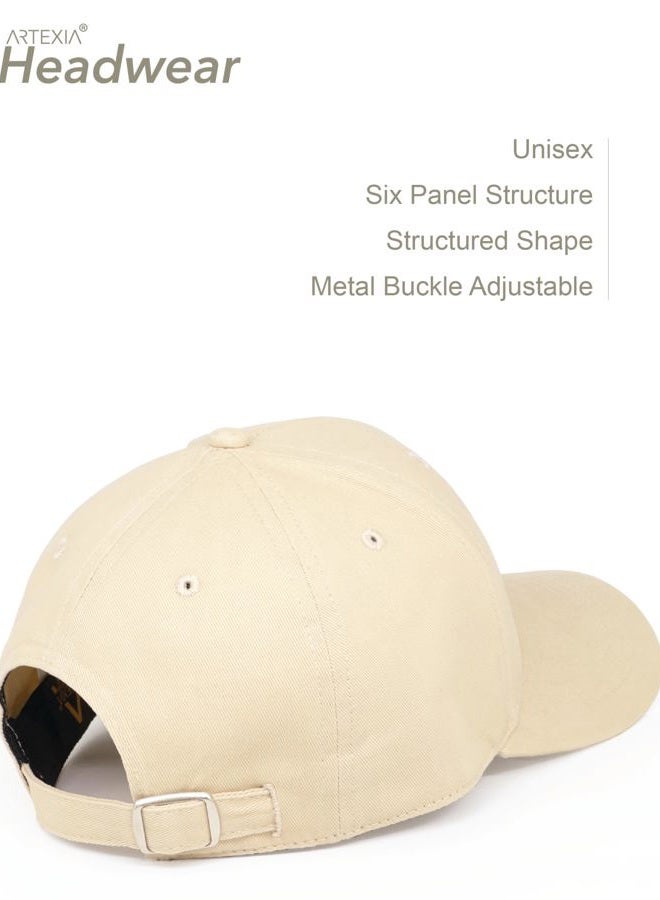 Artexia Baseball Cap 100% Cotton Hats for Men Hats for Women Cooling Performance Womens Baseball Caps Black Baseball (Beige) - Image 2