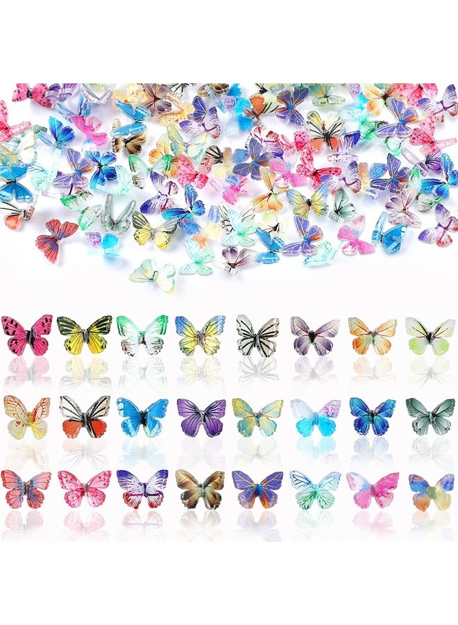 JANYUN 120 Pcs 3D Acrylic Spring Butterfly Charms for Nails 24 Colors Summer Butterfly Nail Glitter Sets Butterfly Nail Charms for Nail Art Decoration DIY Resin Mold Crafts Design - Image 1