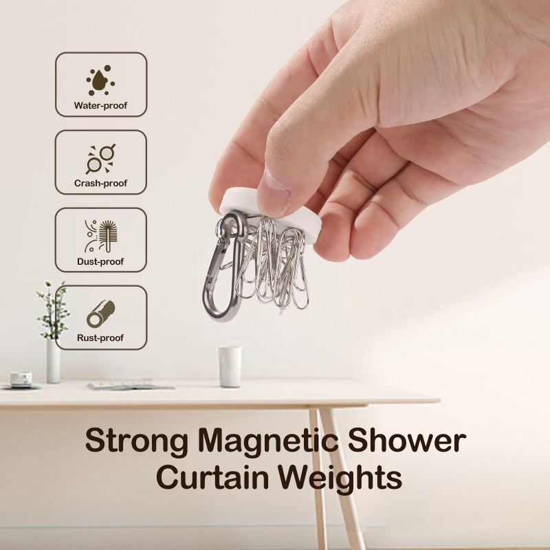 YixangDD 8 Pack Shower Curtain Weights, Rubber Covered Magnetic Curtain Weights, Shower Magnets for Curtain Liner Prevent from Blowing Around, Work for Drapery, Flag, Tablecloth (4 Pairs) - Image 4