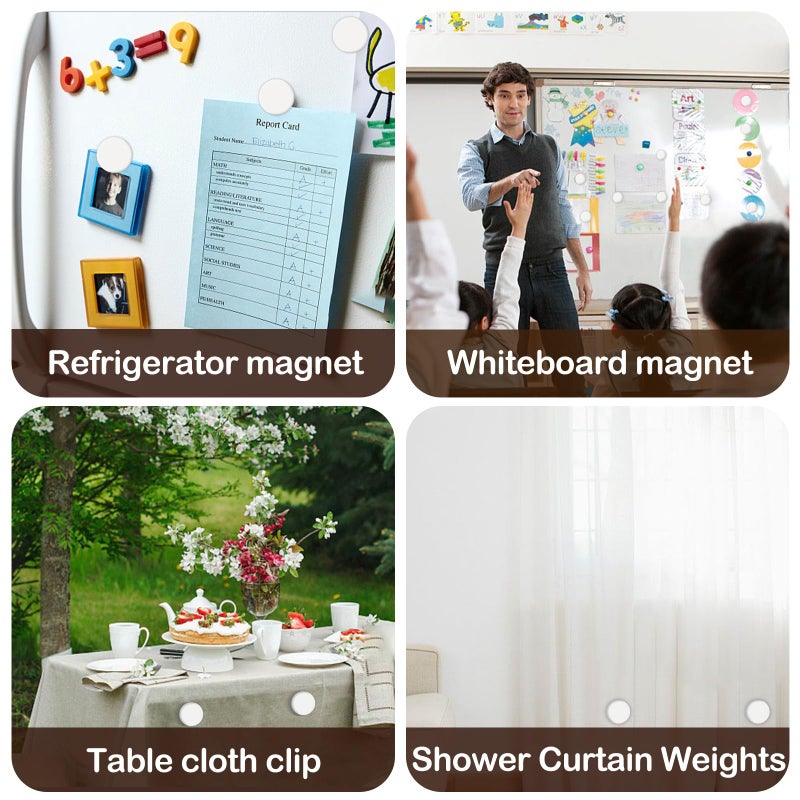 YixangDD 8 Pack Shower Curtain Weights, Rubber Covered Magnetic Curtain Weights, Shower Magnets for Curtain Liner Prevent from Blowing Around, Work for Drapery, Flag, Tablecloth (4 Pairs) - Image 5