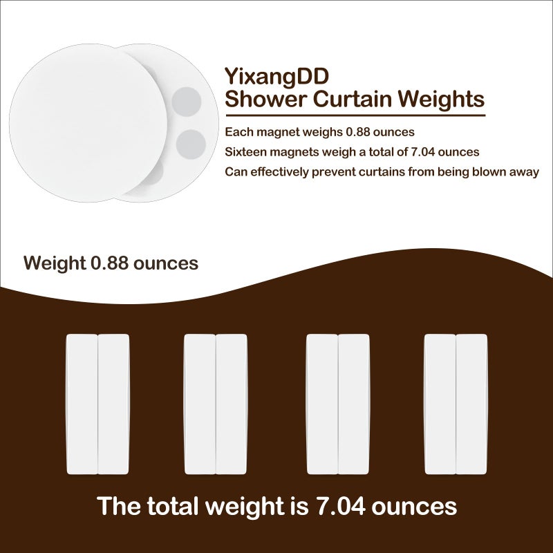 YixangDD 8 Pack Shower Curtain Weights, Rubber Covered Magnetic Curtain Weights, Shower Magnets for Curtain Liner Prevent from Blowing Around, Work for Drapery, Flag, Tablecloth (4 Pairs) - Image 3